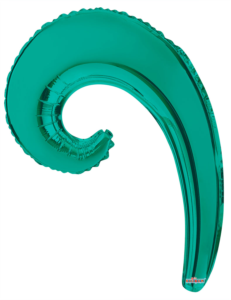 14" Airfill Only Kurly Wave Turquoise Green Balloon