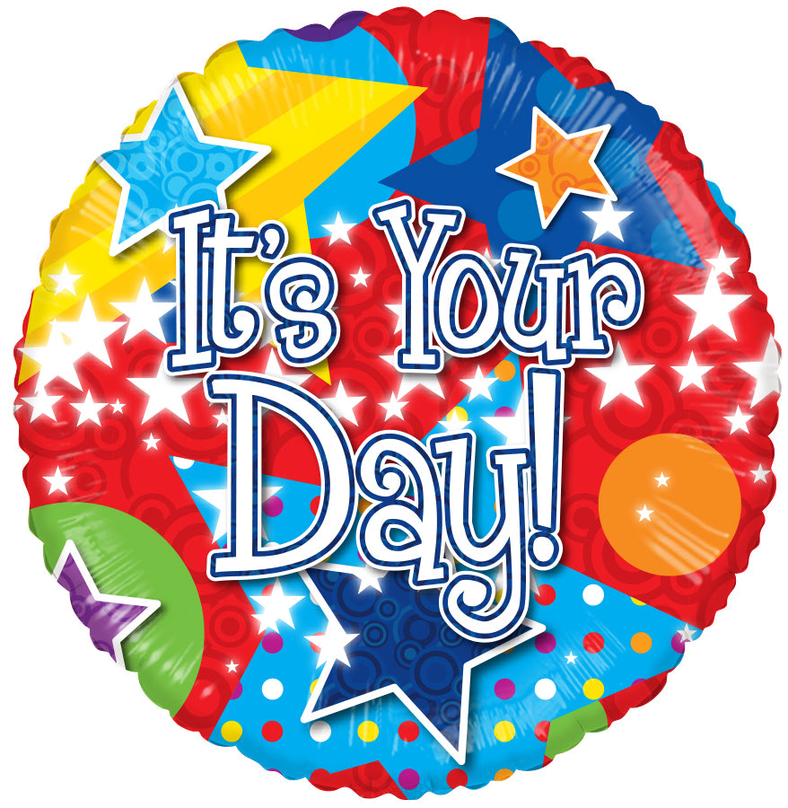 9" Airfill Only It's Your Day! Stars Foil Balloon
