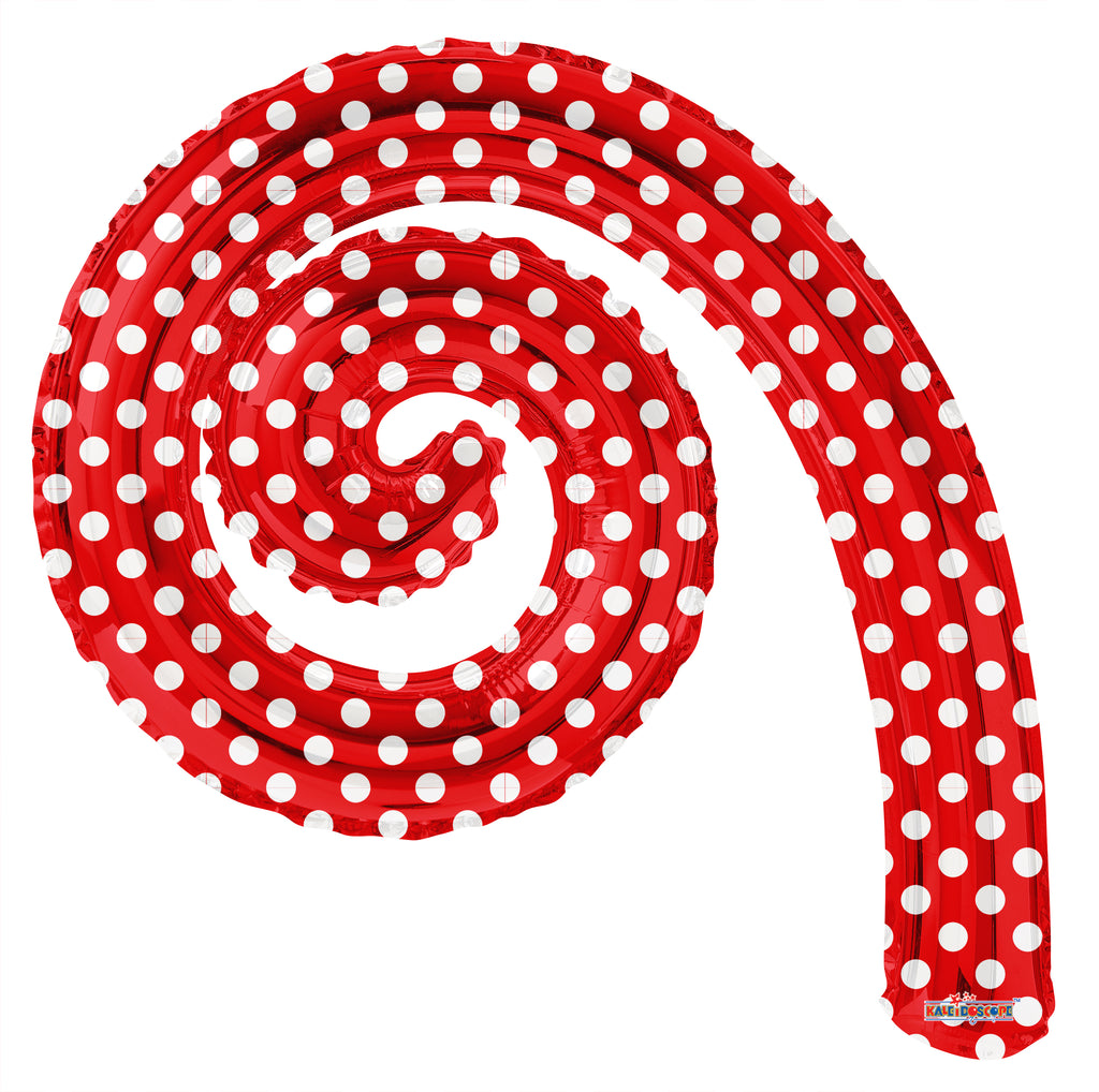 14" Airfill Only Kurly Spiral Red Dots Balloon