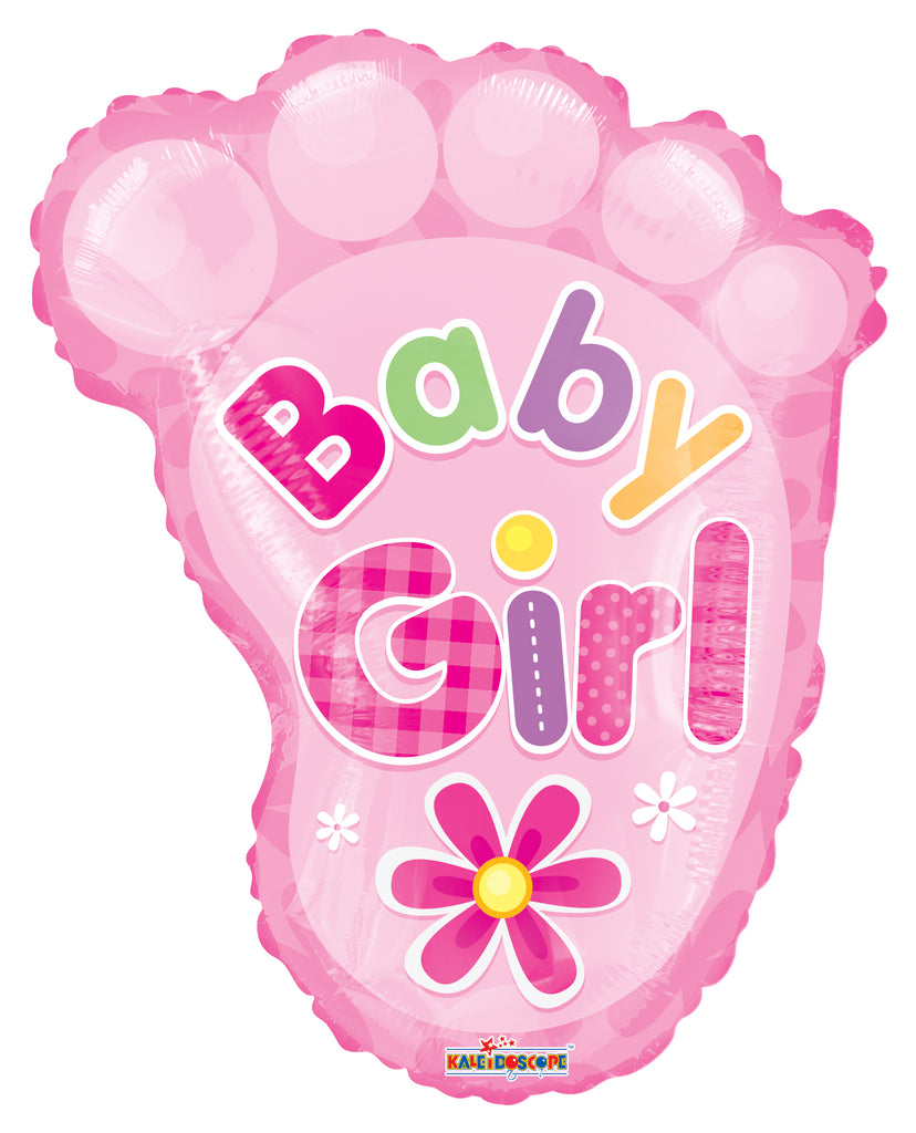 20" Baby Girl Foot Shape Gellibean Balloon