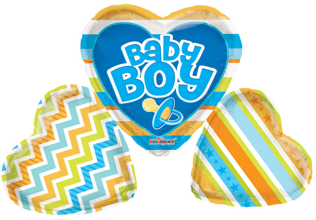 36" Baby Boy Big Letters Shape Gellibean Balloon