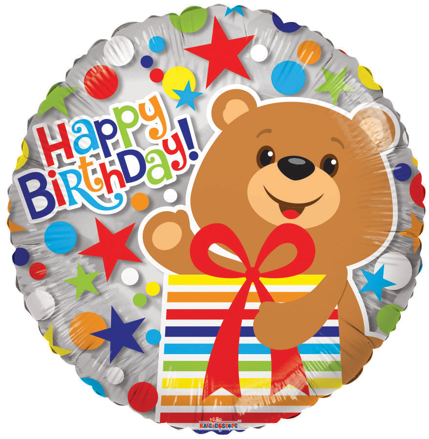 18" Bear With Presents Clearview Balloon