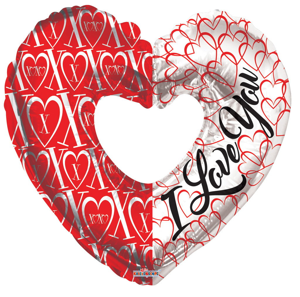 9" Airfill Only I Love You & Xoxo Heart Shape Foil Balloon