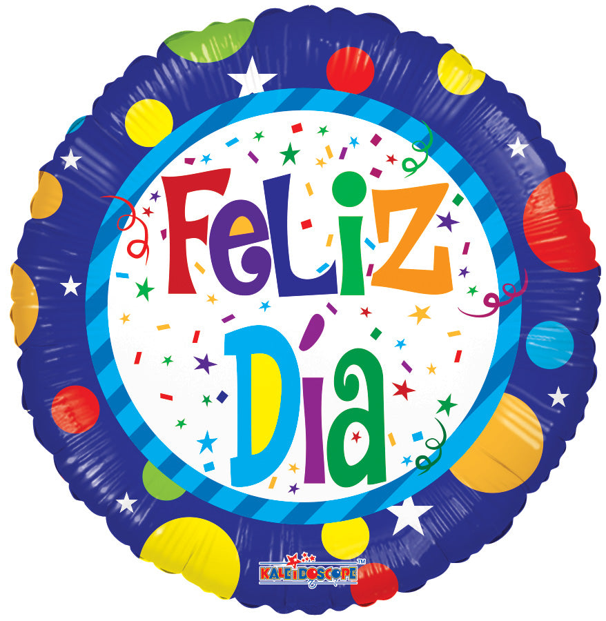 18" Feliz Dia Dots Balloon (Spanish)