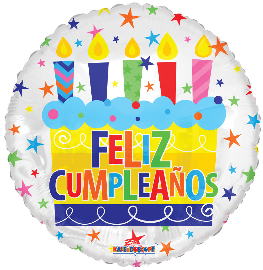 18" Feliz Cumpleaños Cake Balloon (Spanish)