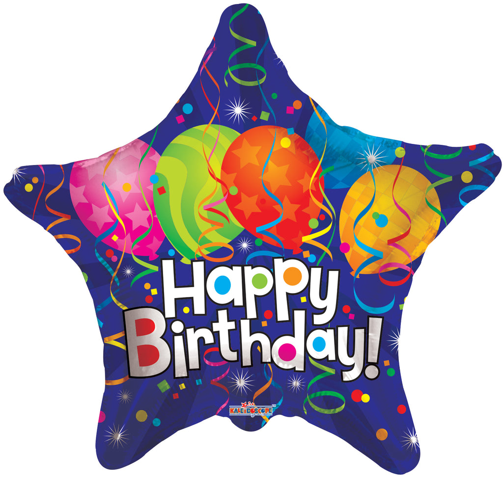 9" Airfill Only Star Birthday Festive Balloon