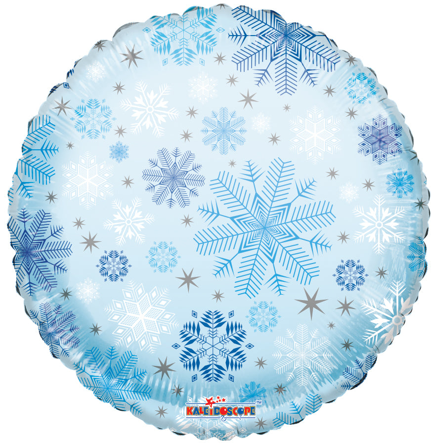 18" Round Snowflakes Pattern Cv Balloon