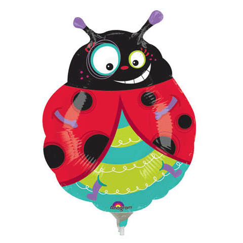 Airfill Only Mini Shape Graphic Ladybug Balloon