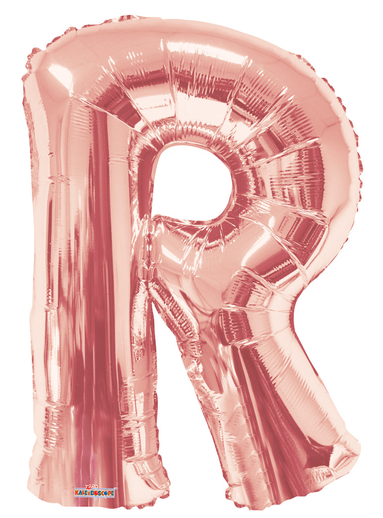 34" Letter R Rose Gold Shape Balloon