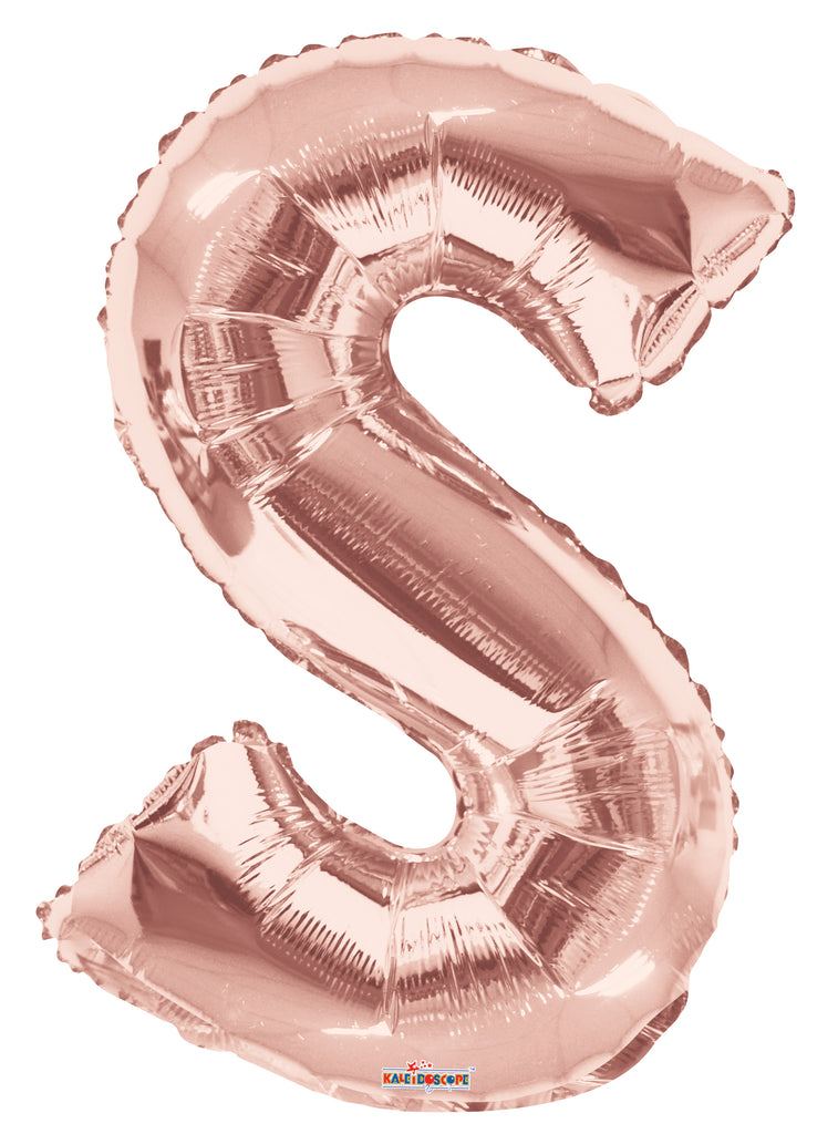 34" Letter S Rose Gold Shape Balloon