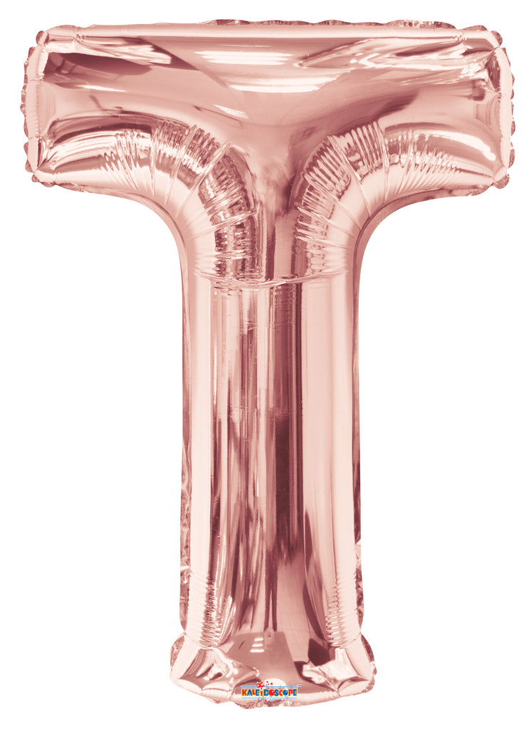 34" Letter T Rose Gold Shape Balloon