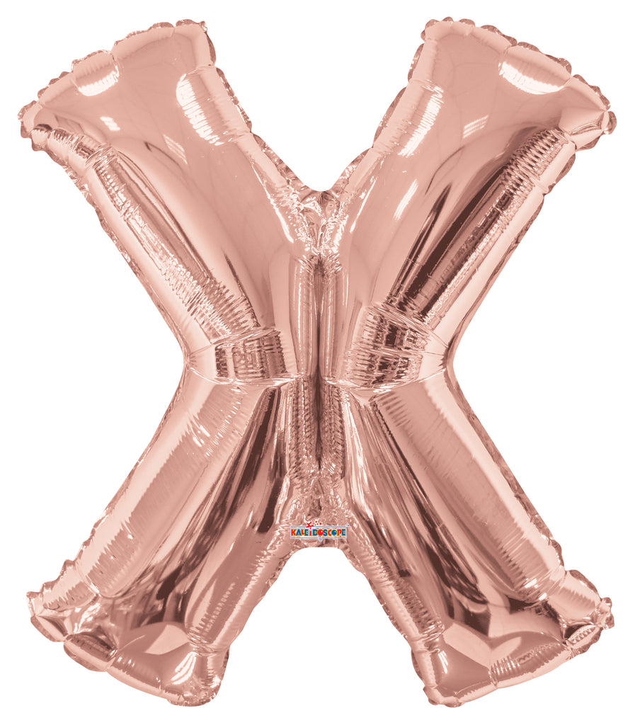 34" Letter X Rose Gold Shape Balloon