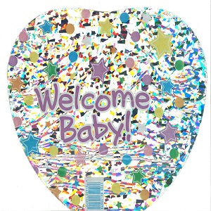 9 inch airfill only welcome baby stars balloon 15690