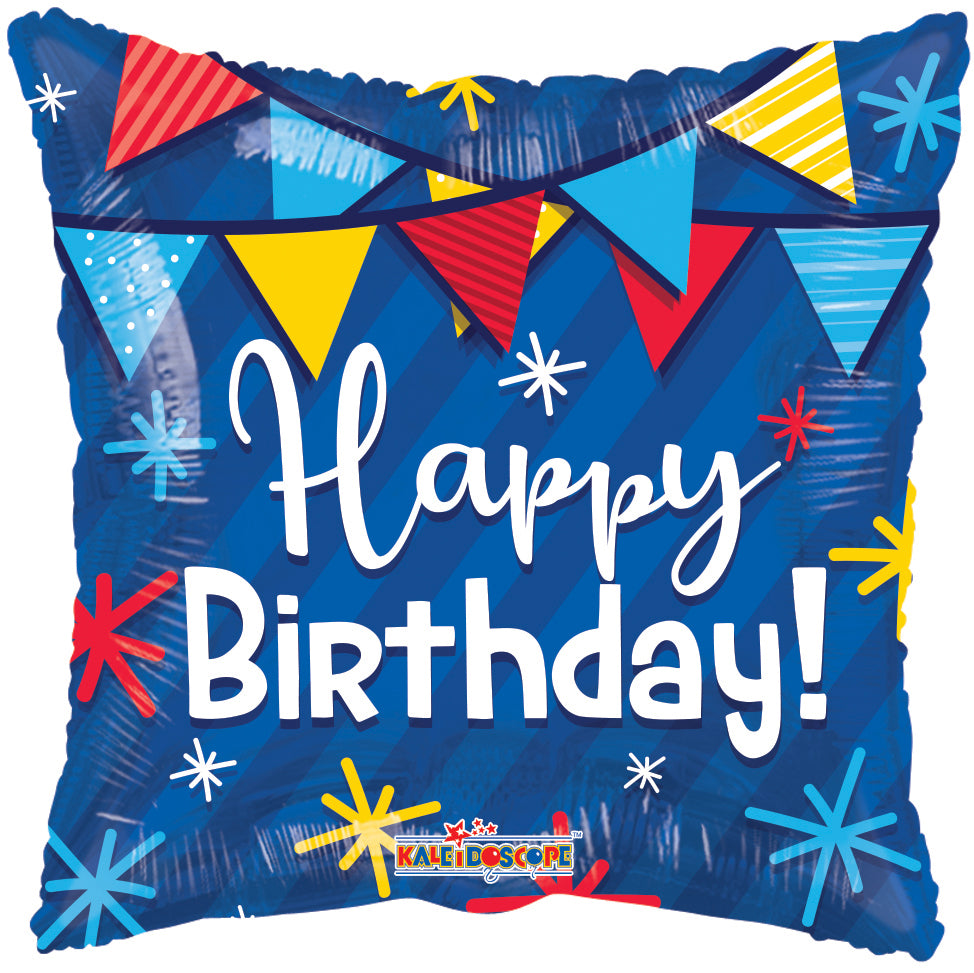 18" Birthday Pennants Foil Balloon