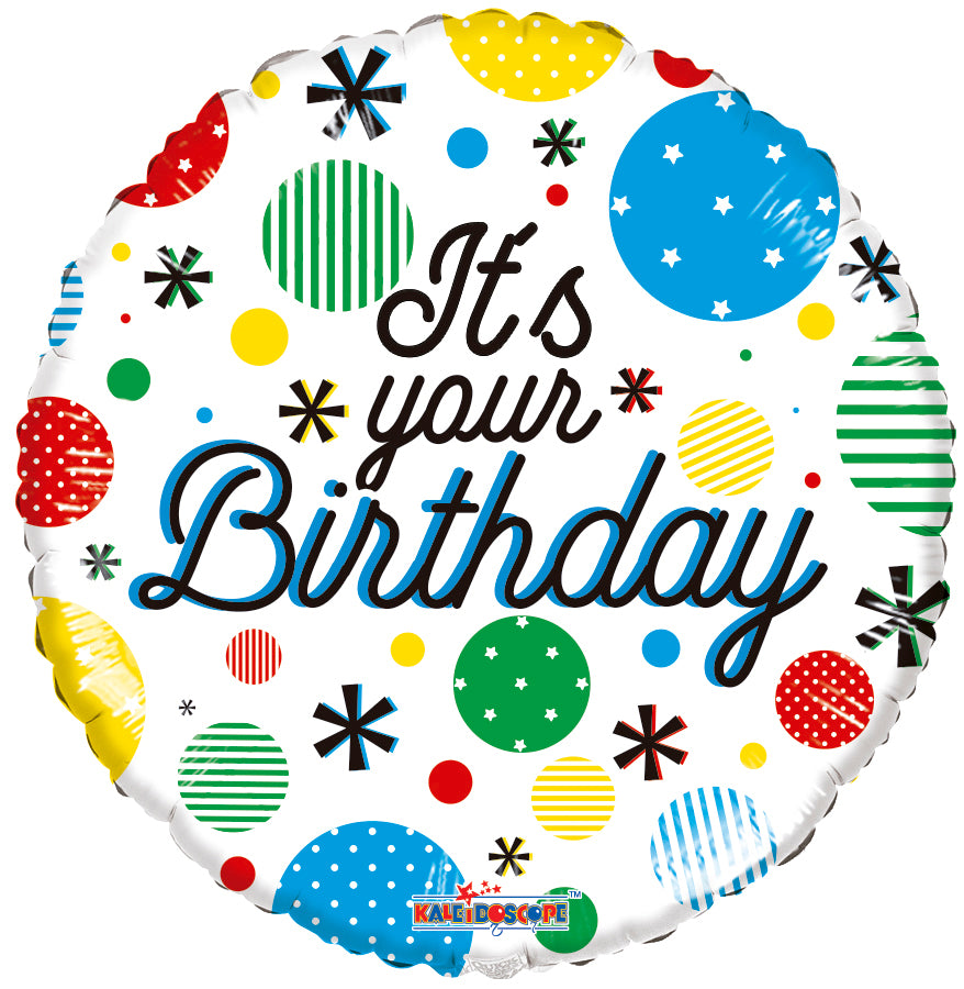 18" It's Your Birthday Dots Foil Balloon