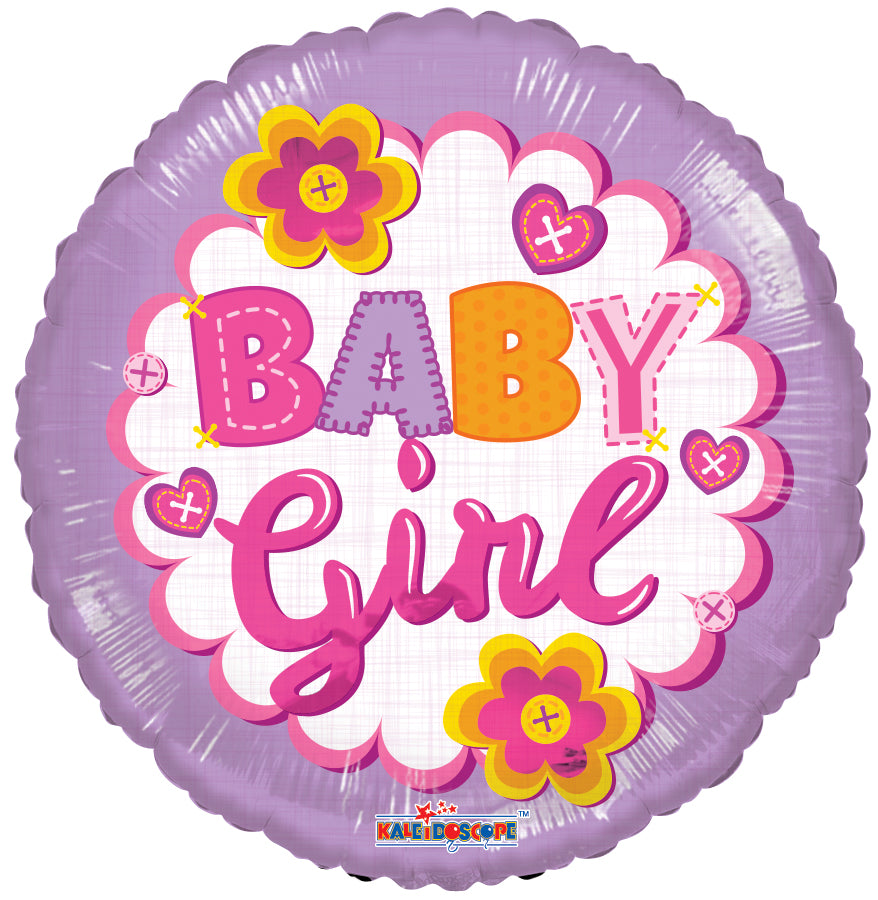 18" Baby Girl Quilt Foil Balloon