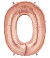 40" Foil Shape Megaloon Balloon Number 0 Rose Gold