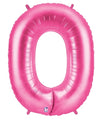 40" Large Number Balloon 0 Pink