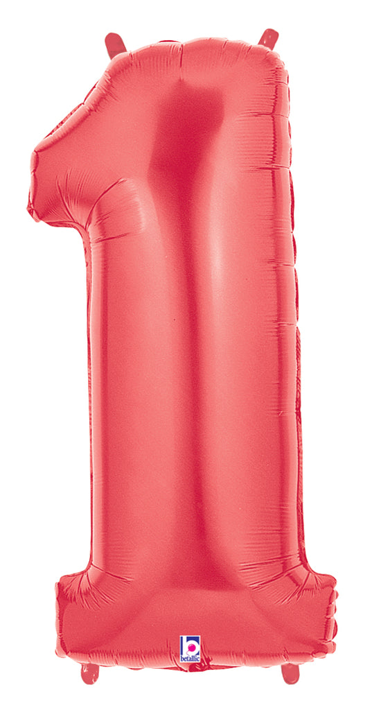 40" Large Number Balloon 1 Red