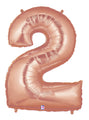 40" Foil Shape Megaloon Balloon Number 2 Rose Gold