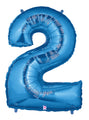 40" Large Number Balloon 2 Blue