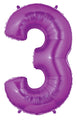 40" Large Number Balloon 3 Purple