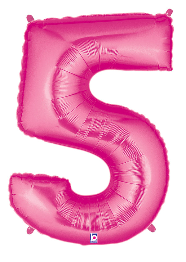 40" Large Number Balloon 5 Pink