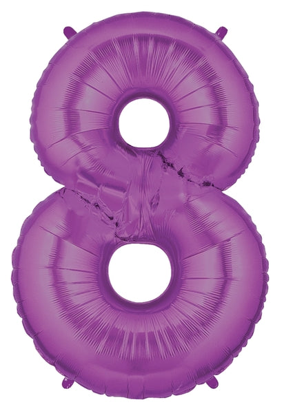40" Large Number Balloon 8 Purple
