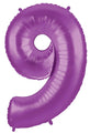 40" Large Number Balloon 9 Purple