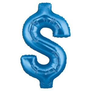 40" Megaloon Dollar Sign Blue $ Balloon