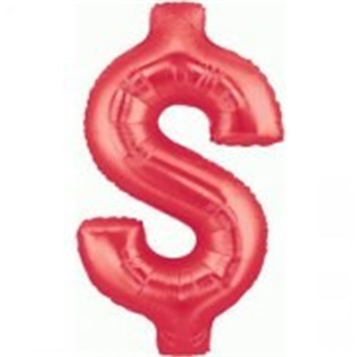 40" Megaloon Dollar Sign Red $ Balloon