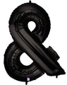 40" Megaloon Foil Shape Balloon Black Ampersand