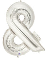 40" Foil Shape Balloon Silver Ampersand Megaloons