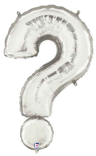 40" Megaloon Foil Balloon Question Mark ( ? ) Silver