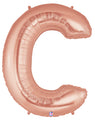 40" Foil Shape Megaloon Balloon Letter C Rose Gold