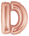 40" Foil Shape Megaloon Balloon Letter D Rose Gold