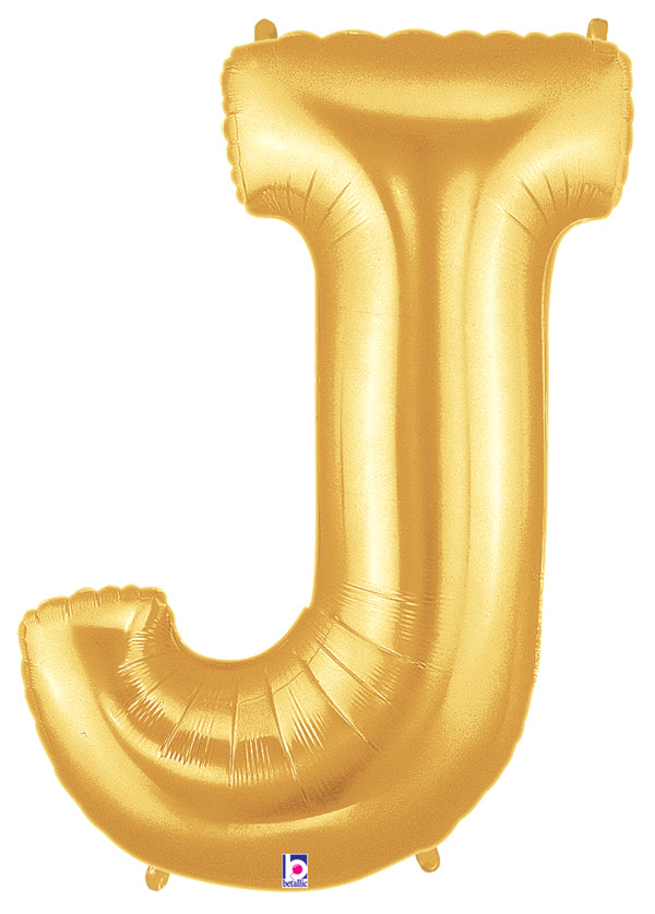 40" Megaloon Large Letter Balloon J Gold
