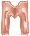 40" Foil Shape Megaloon Balloon Letter M Rose Gold