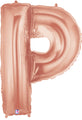 40" Foil Shape Megaloon Balloon Letter P Rose Gold