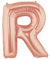 40" Foil Shape Megaloon Balloon Letter R Rose Gold