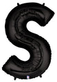 40" Megaloon Large Foil Letter Shape Balloon S Black