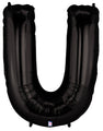 40" Megaloon Large Foil Letter Shape Balloon U Black