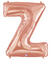 40" Foil Shape Megaloon Balloon Letter Z Rose Gold