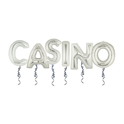 40" Megaloon "Casino" Pack Silver Balloon