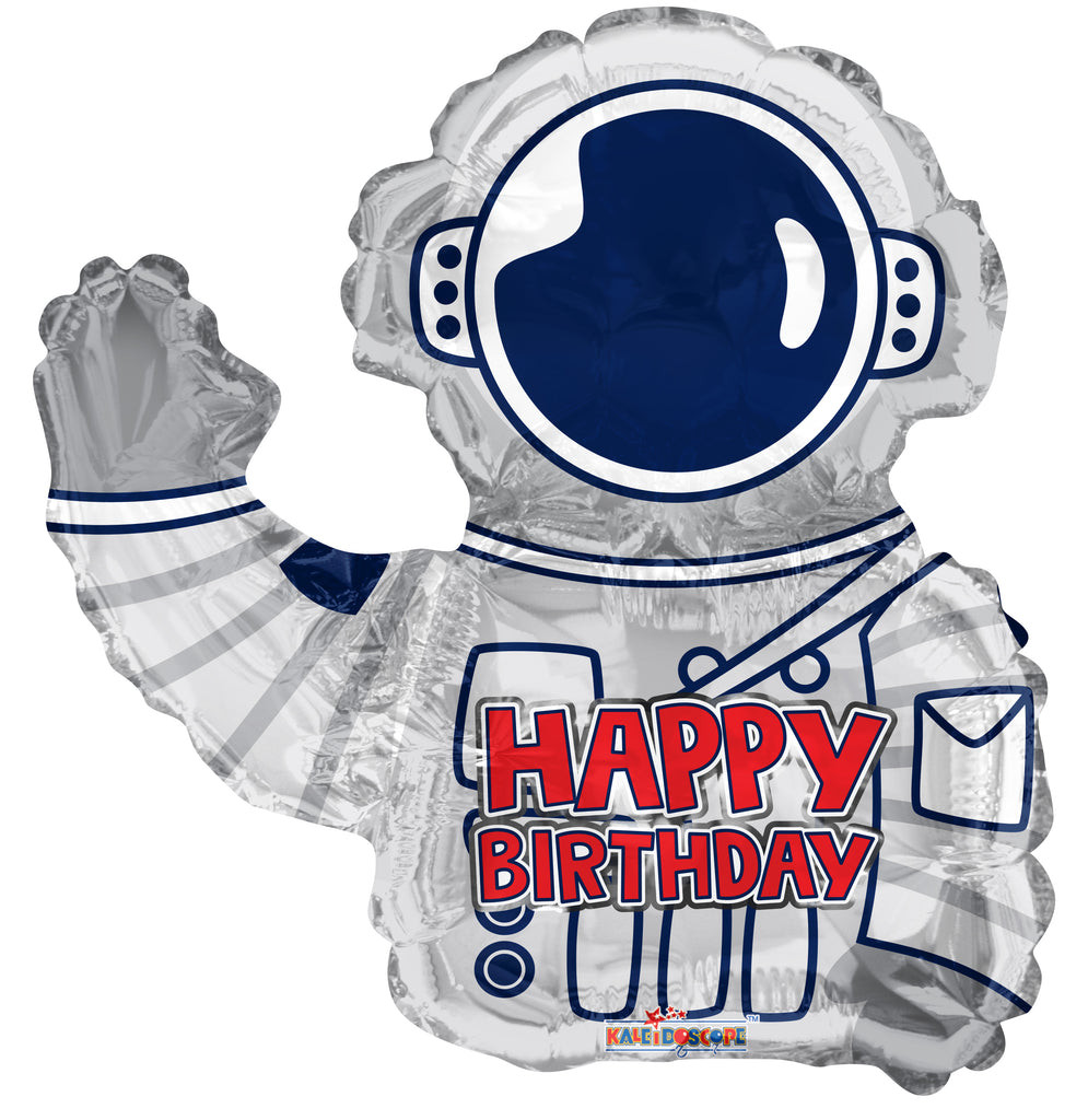 12" Airfill Only Birthday Astronaut Shape Foil Balloon
