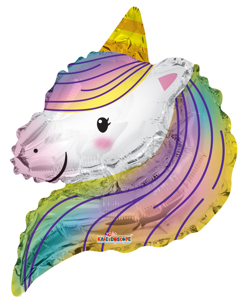 12" Airfill Only Unicorn Rainbow Shape Foil Balloon