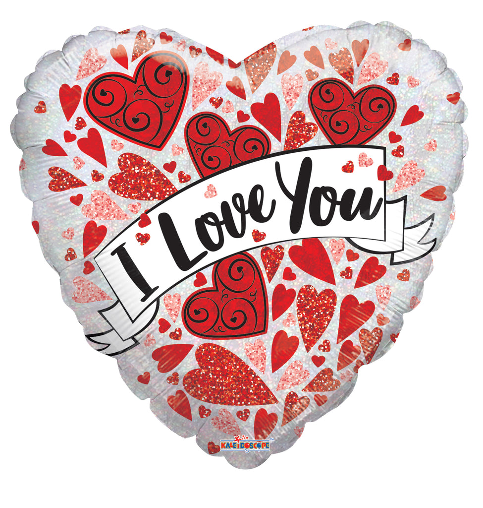 9" Airfill Only Love You Banner Holographic Foil Balloon