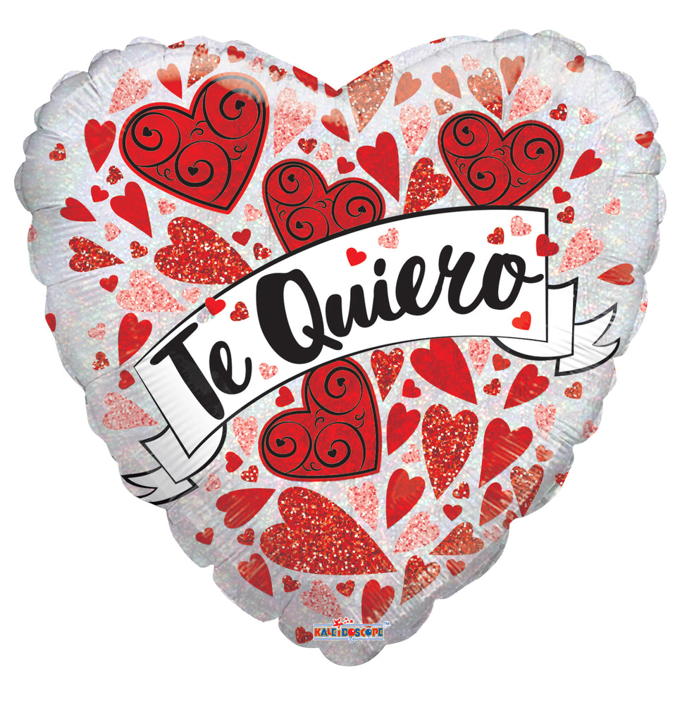 18" Te Quiero Banner Holographic Foil Balloon (Spanish)