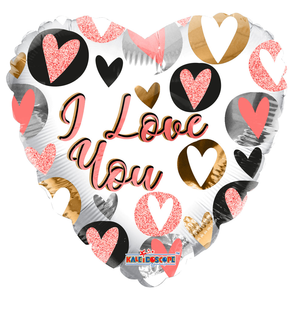 18" Love You Glitter Foil Balloon