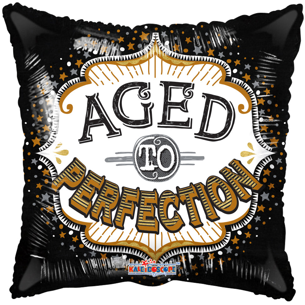 18" Aged To Perfection Square Foil Balloon